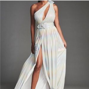 NWT Retrofete Andrea Dress
Color:Gold White with magical pastel rainbow ombre
